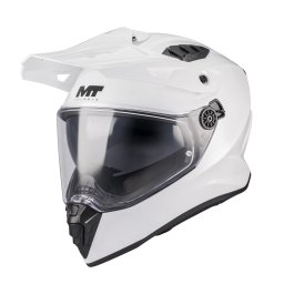 Casca MT Helmets Track SV Pure - Adventure, alb lucios, Ochelari soare incluși, ECE 22.06