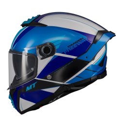 Casca MT Helmets Thunder 4 SV Freeway - Integrală, albastru lucios, Ochelari soare incluși, ECE 22.06