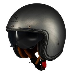 Casca MT Helmets Le Mans 2 S SV Scratched Chrome - Open face, gri mat, Ochelari soare incluși, ECE 22.06