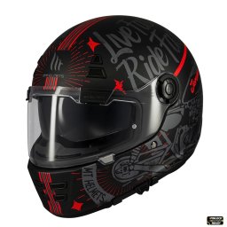 Casca MT Helmets Jarama SV Art E5 Retro - Integrală, negru/gri mat, Ochelari soare incluși, ECE 22.06