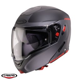 Casca Caberg Horus X Ray - Flip-up, negru/gri/rosu fluor mat, Ochelari soare incluși, ECE 22.06