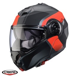 Casca Caberg Duke Evo SV Indy - Flip-up, rosu fluor/negru mat, Ochelari soare incluși, ECE 22.06