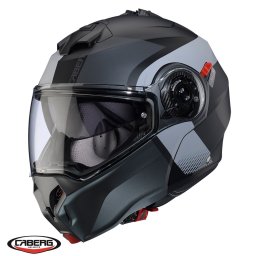 Casca Caberg Duke Evo SV Indy - Flip-up, negru/gun metal/gri mat, Ochelari soare incluși, ECE 22.06