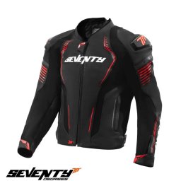 Geaca moto piele Seventy Degrees SD-JL24 Spoiler - barbati, all season, impermeabila, racing, negru/rosu