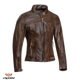 Geaca moto piele Ixon Crank Air LS - dama, vara, urban/heritage, maro