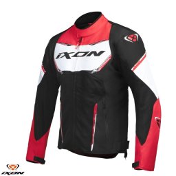 Geaca moto Ixon Striker AIR WP MS - barbati, vara, impermeabila, roadster/racing, negru/alb/rosu