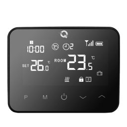 Termostat suplimentar wireless Quicksmart Q20 pentru control încălzire în pardoseală, Negru