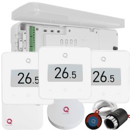 Kit Automatizare încălzire în pardoseală Wireless 3 zone, Controller Q20, 3x termostat Q30, Controller, 6 actuatoare NC, Alb - Kit Standard- set Actuator inclus