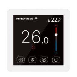 Termostat cu fir Quicksmart Q50 WiFi, pentru centrală termică și încălzire în pardoseală, montaj în doză, Alb