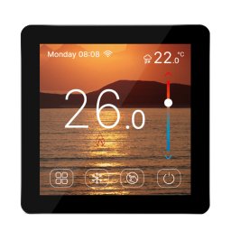 Termostat cu fir Quicksmart Q50 WiFi, pentru centrală termică și încălzire în pardoseală, montaj în doză, Negru