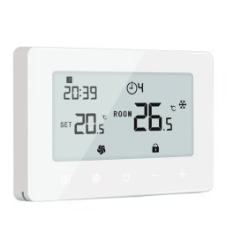 Termostat cu fir Quicksmart Q10 WiFi pentru centrală termică și încălzire în pardoseală, montaj aplicat pe perete, Alb