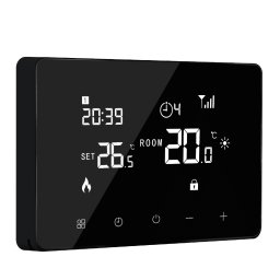 Termostat cu fir Quicksmart Q10 WiFi pentru centrală termică și încălzire în pardoseală, montaj aplicat pe perete, Negru