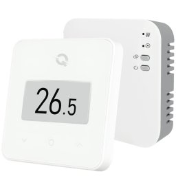 Termostat wireless Quicksmart Q30 WiFi, pentru centrală termică și încălzire în pardoseală, control prin aplicație, Alb