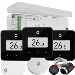 Automatizare încălzire în pardoseală 3 zone, kit wireless Quicksmart Q20, termostat Q30, Negru - Kit Standard- set Actuator inclus