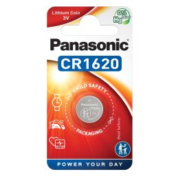 Baterie litiu Panasonic CR1620 3V 70mAh, 16x20 mm, blister 1 buc