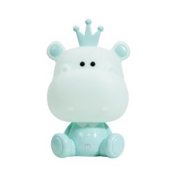 ONLI - Lampă de veghe LED reglabilă pentru copii PUPPIES LED/3W/230V 25 cm hipopotam/verde