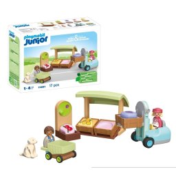 Playmobil Junior - Taraba la piata si stivuitor