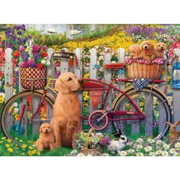 Ravensburger - Puzzle catelusi pe bicicleta 500 piese design nou