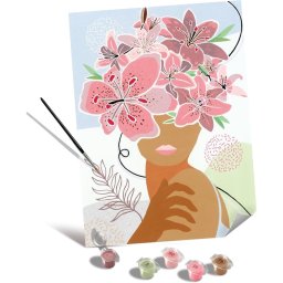 Ravensburger - Pictura pe numere Tablou Canvas femeie cu flori in cap