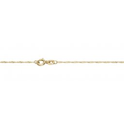 Lant din Aur 14K, lungime 45 cm, model Singapore 1 mm, inchidere cu Spring Ring