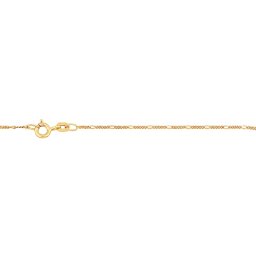 Lant din Aur 14K, lungime 45 cm, model Figaro Diamond Cut 1.1 mm, inchidere cu Spring Ring