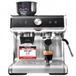 Espressor manual cu rasnita incorporata Gastroback Espresso Barista Pro 42616, 1550 W, 15 bari, 2,8 l, ULKA, PID, 30 trepte macinare, Otel inoxidabil