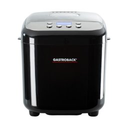 Masina de facut paine Gastroback Design Pro 42822, 500 W, 500-750-1000 g, 19 programe, Vas antiaderent, 7 tipuri de paine, 3 trepte de coacere, Negru