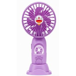 Mini ventilator de mana portabil pentru copii USB reincarcabil cu suport telefon FETITE