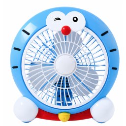 Mini ventilator cu fir model Doraemon pentru birou portabil colorat ALBASTRU