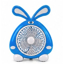 Mini ventilator cu fir model IEPURAS pentru birou portabil ALBASTRU