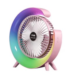 Mini ventilator de birou rotund cu LED RGB