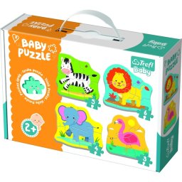Trefl: Animale în safari - puzzle pentru bebeluși