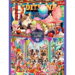 Trefl: Prieteni cu 4 piciore puzzle 2 în 1 - 500 piese