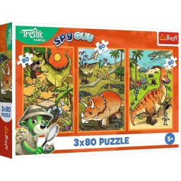 Trefl: Treflik în lumea dinozaurilor puzzle – 3 în 1