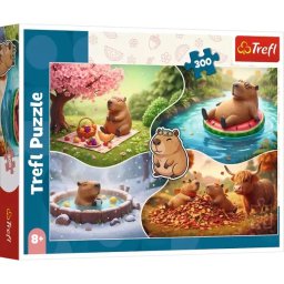 Trefl: Puzzle Cu capibare în cele patru anotimpuri - 300 de piese