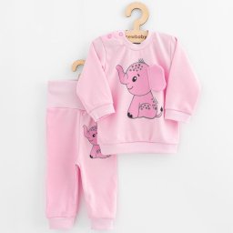 Baby set T-shirt and sweatpants New Baby Happy Elephant pink