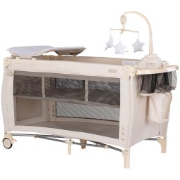 Patut pliabil cu carusel muzical Chipolino Bella Cashmere