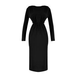 Trendyol Black Tricotat Fereastră Căptușită/Detaliu decupat Rochie de seara eleganta