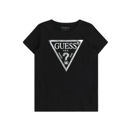 GUESS Tricou negru / argintiu