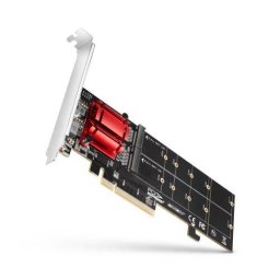 Adaptor AXAGON PCEM2-ND PCIE 3.0 8X pentru Montarea 2 SSD M.2 NVME Negru/Argintiu
