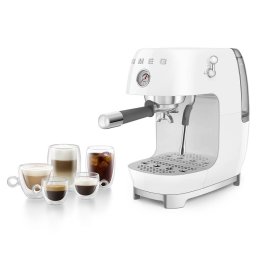 Espressor Manual Smeg 50's Style ECF03WHEU Rezervor 1.4L 15Bari Spumare Manuala a Laptelui 1480W Alb