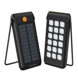 Baterie externa Solar TitanPack Flex 10000mAh cu Stand si Lanterna Negru/Portocaliu