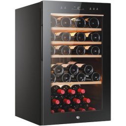 Vitrine frigorifice RACITOR DE VINURI HAIER HWS49GA, 49 sticle, Usa reversibila, Clasa F, H 82 cm, Negru