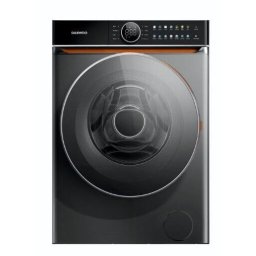 Masina de spalat rufe 10 kg, motor DIRECT DRIVE inverter, 1400 rpm, clasa A, 14 programe, panou de control touch cu pictograme colorate, buton rotativ cromat cu display in interior, usa dubla neagra (PC Cover), culoare Silver