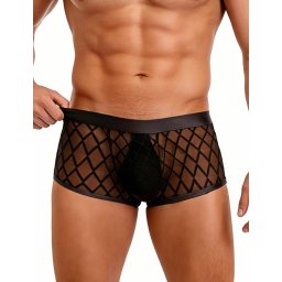 SuperLove Sexy Sheer Men Boxer 56 Black S