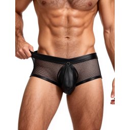 SuperLove Sexy Mesh Openable Crotch Men Boxer 259 Black XL