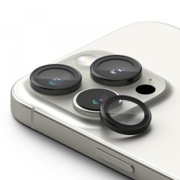 Folie de protectie Camera Spate Ringke pentru Apple iPhone 16 Pro Max / 16 Pro, Sticla Securizata, Set 2 bucati, Neagra