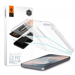 Folie de protectie Ecran Spigen GlastR EZ FIT Pro HD pentru Samsung Galaxy S25 FE, Sticla Securizata, Full Glue, Set 2 bucati AGL10202