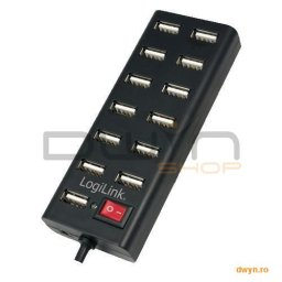 HUB USB 2.0 extern, 13*USB, incl. alimentare 3.5A, black, Logilink 'UA0126'