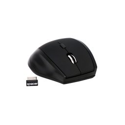 MOUSE WIRELESS SPACER 2.4GHz, 6D, cauciucat, scroll metalic, black 'SPMO-291'